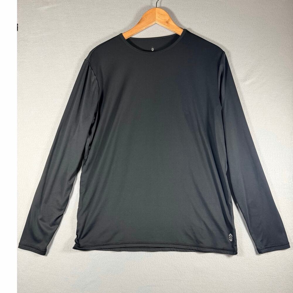Free Country Mens Large Black Long Sleeve Performance Athletic Shirt